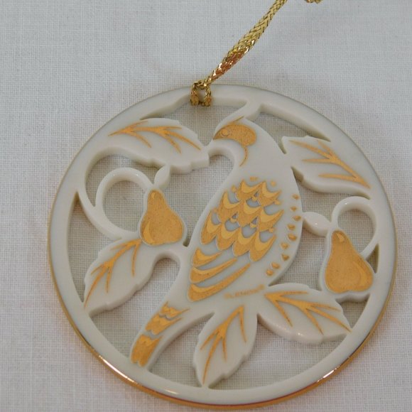 Lenox 12 Day Christmas Ornament Partridge Pear Tree Ceramic Original Box Vintage - Picture 2 of 7